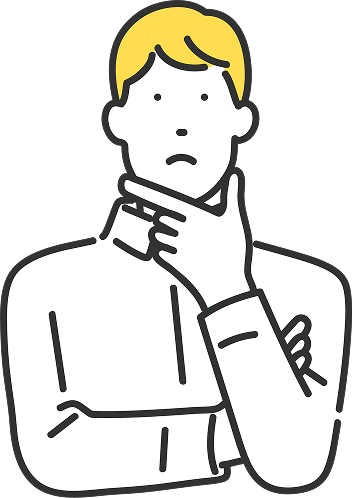 悩んでいる男性のイラスト