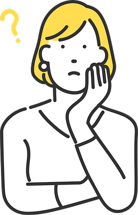 悩んでいる女性のイラスト